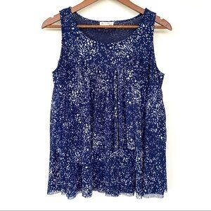 Jane & Delancey stretch tank top with ruffles &  ruching